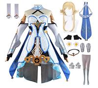 AYIMEIS Genshin Impact Lumine Cosplay Costume Complete Set avec Perruque Déguisement de Genshin Traveler Costume Personnage de Jeu Lumine Uniforme Noël Halloween Carnaval Fête Cosplay Adulte XS-3XL