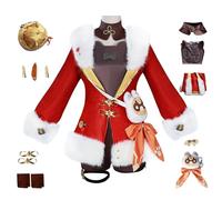 AYIMEIS Genshin Impact Xiangling Cosplay Costume Set avec Perruque Déguisement de Genshin Costume Xiangling New Skin Uniforme Noël Halloween Carnaval Fête Performance Cosplay Adulte XS-3XL