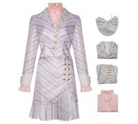 AYIMEIS Glinda Cosplay Costume Set Déguisement de Wicked Costume de Sorcière Glinda Robe Rose Uniforme Scolaire Noël Halloween Carnaval Fête Performance Vêtements pour Adulte