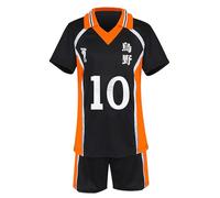 AYIMEIS Haikyuu Cosplay Costume Karasuno High School Maillot Set T-Shirt et Short Déguisement de Hinata Shoyo Volleyball Club Uniforme Jersey Noël Halloween Carnaval Fête Sport Costume