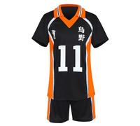 AYIMEIS Haikyuu Cosplay Costume Karasuno High School Maillot Set T-Shirt et Short Déguisement de Kei Tsukishima Volleyball Club Uniforme Jersey Noël Halloween Carnaval Fête Sport Costume