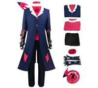 AYIMEIS Hazbin Hotel Blitzo Cosplay Costume Set avec Queue Déguisement de Anime Hazbin Hotel Costume Helluva Boss Blitzo Uniforme Noël Halloween Carnaval Fête Performance Costume pour Adulte