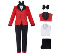 AYIMEIS Hazbin Hotel Charlie Cosplay Costume Set Rouge Blazer Déguisement de Anime Hazbin Hotel Costume Charlie Morningstar Uniforme Noël Halloween Carnaval Fête Performance Costume pour Adulte