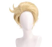 AYIMEIS Hazbin Hotel Lucifer Cosplay Perruque Blonde Court Déguisement de Hazbin Hotel Lucifer Morningstar Cosplay Wig Anime Perruque Noël Halloween Carnaval Fête Costume Accessoires