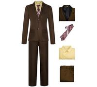 AYIMEIS Homme Déguisement Joker Costume Complet Set Blazer Marron Clown Uniforme Joker 2 Film Costume Halloween Carnaval Noël Fête Performance Cosplay Adulte XS-3XL