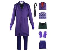 AYIMEIS Homme Déguisement Joker Costume Complet Set Blazer Pourpre Clown Uniforme Joker 2 Film Costume Halloween Carnaval Noël Fête Performance Cosplay Adulte XS-3XL