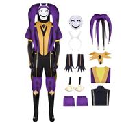 AYIMEIS Jester Cosplay Costume Complete Set Déguisement de Cirque Clown Costume de Clown Violet Jester Uniforme Noël Halloween Carnaval Fête Performance Anime Cosplay Adulte S-3XL
