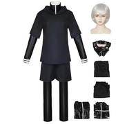 AYIMEIS Kaneki Ken Cosplay Costume avec Perruque Masque Déguisement de Anime Tokyo Ghoul Costume Kaneki Ken Uniforme Noël Halloween Carnaval Fête Cosplay Adulte S-3XL