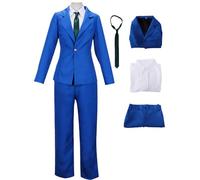 AYIMEIS Kudou Shinichi Cosplay Costume Set Déguisement de Anime Détective Conan Costume Shinichi Kudou Uniforme Scolaire Noël Halloween Carnaval Fête Performance Tenue Adulte S-XXL