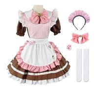 AYIMEIS Maid Dress Femme Robe de Lolita Déguisement French Maid Cosplay Costume Anime Outfit Soubrette Tablier Tenue pour Café Restaurant et Halloween Carnaval Fête Taille S-5XL