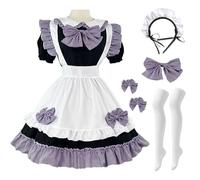 AYIMEIS Maid Dress Femme Robe de Lolita Déguisement French Maid Cosplay Costume Anime Outfit Soubrette Tablier Tenue pour Café Restaurant et Halloween Carnaval Fête Taille S-5XL