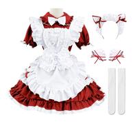 AYIMEIS Maid Dress Femme Robe de Lolita Déguisement French Maid Cosplay Costume Anime Outfit Soubrette Tablier Tenue pour Café Restaurant et Halloween Carnaval Fête Taille S-5XL