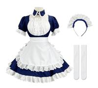 AYIMEIS Maid Dress Femme Robe de Lolita Déguisement French Maid Cosplay Costume Anime Outfit Soubrette Tablier Tenue pour Café Restaurant et Halloween Carnaval Fête Taille S-5XL