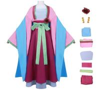 AYIMEIS Maomao Cosplay Costume Set avec Perruque Déguisement de Anime The Apothecary Diaries Maomao Cosplay Outfit Hanfu Rose Halloween Carnaval Noël Fête Vêtements pour Adulte