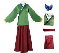 AYIMEIS Maomao Cosplay Costume Set avec Perruque Déguisement de Anime The Apothecary Diaries Maomao Cosplay Outfit Hanfu Halloween Carnaval Noël Fête Costume pour Adulte