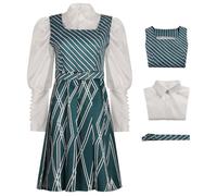 AYIMEIS Nessarose Cosplay Costume Set Déguisement de Wicked Nessarose Costume de Sorcière Robe Verte Uniforme Scolaire Noël Halloween Carnaval Fête Performance Vêtements pour Adulte