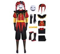 AYIMEIS Pierrot Cosplay Costume Complete Set Déguisement de Cirque Clown Costume de Clown Rouge Pierrot Uniforme Noël Halloween Carnaval Fête Performance Anime Cosplay Adulte S-3XL