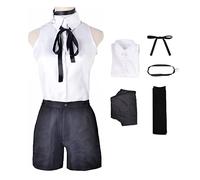 AYIMEIS Reze Cosplay Costume Set avec Perruque Déguisement de Anime Chainsaw Man Cosplay Costume Reze Uniforme Noël Halloween Carnaval Fête Performance Vêtements Adulte S-3XL