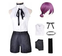 AYIMEIS Reze Cosplay Costume Set avec Perruque Déguisement de Anime Chainsaw Man Cosplay Costume Reze Uniforme Noël Halloween Carnaval Fête Performance Vêtements Adulte S-3XL