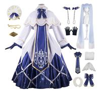 AYIMEIS Snow Miku Cosplay Costume Set avec Perruque Déguisement de Miku Uniforme Anime Costume Robe Lolita Noël Halloween Carnaval Fête Performance Costume Adulte