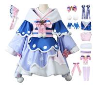 AYIMEIS Snow Miku Cosplay Costume Set avec Perruque Déguisement de Miku Uniforme Anime Costume Robe Lolita Noël Halloween Carnaval Fête Performance Costume Adulte