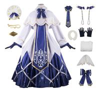 AYIMEIS Snow Miku Cosplay Costume Set avec Perruque Déguisement de Miku Uniforme Anime Costume Robe Lolita Noël Halloween Carnaval Fête Performance Costume Adulte
