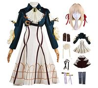 AYIMEIS Violet Evergarden Cosplay Costume Complete Set avec Perruque Déguisement de Anime Violet Evergarden Costume Robe Steampunk Noël Halloween Carnaval Fête Cosplay Fancy Dress Adulte XS-3XL