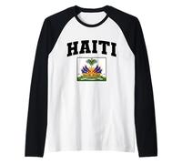 Ayiti Drapeau de la Haïti Supporters Haïtiens Manche Raglan