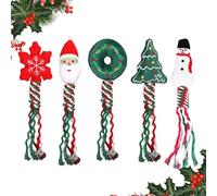 Ayizhiniu 5pcs Jouet en Corde pour Chien de Noël, Mâcher Noël Chien Jouets, Jouet Couineur pour Chien, Chien Jouet Noël, Approprié Corde Jouet pour Que Les Chiens Puissent Jouer