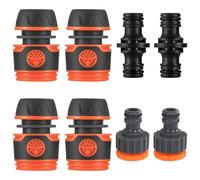 Ayizhiniu 8pcs Raccord Tuyau D'arrosage, Adaptateur Robinet Tuyau Arrosage, Raccord 2 en 1Tuyau Raccord Connecteur Connexion Rapide, S'applique à Raccordement Joints Conduites d'eau