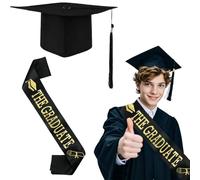 Ayizhiniu Toque Diplome Chapeau de Diplomé Unisexe, Echarpe de Remise de Diplôme avec Chapeau de Remise de Diplôme, Chapeau de Diplomé Réglable Graduation, S'applique à Graduation Etudiant (A)