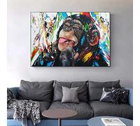 Ayjxtz Puzzle 1000 pièces Photos d'animaux de Street Art Graffiti de Singe Mignon Puzzle 1000 Pieces Adultes Jouet de décompression intellectuel éducatif Puzzles Jeu de Famille amus50x75cm(20x30inch)