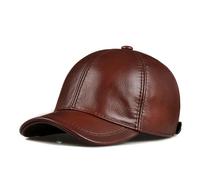 AYJYZHIAG Casquette de Baseball en Cuir véritable for Hommes et Femmes, Chapeau d'hiver Chaud, flambant Neuf, en Peau de Vache, for Journal Intime, Chapeaux de Sport(Brown,L)