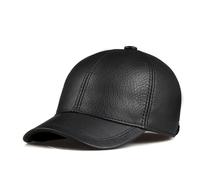 AYJYZHIAG Casquette de Baseball en Cuir véritable for Hommes et Femmes, Chapeau d'hiver Chaud, flambant Neuf, en Peau de Vache, for Journal Intime, Chapeaux de Sport(Black,L)
