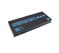 AYJYZHIAG Commutateur matriciel Compatible 4x4, répartiteur de Commutation matricielle Compatible HDTV 4K HDR, boîtier 4 entrées Sorties HDCP 2