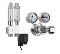AYJYZHIAG Régulateur de CO2 à Double étage for Aquarium Pro Series, Sortie réglable avec solénoïde DC et collecteur Extensible(CO2 Regulator,CGA320)