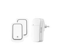 AYJYZHIAG Sonnette sans Fil, Aucune Batterie requise, étanche, Auto-alimentée, Ensembles de sonnettes Porte, Carillon à Anneau cinétique for l'extérieur et la Maison(2Button 1Receiver-W)