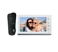 AYJYZHIAG Visiophone Filaire à 4 Fils RFID, interphone vidéo déverrouillé, Sonnette avec écran de 7 Pouces, Vision Nocturne, Porte d'entrée Maison for Villa