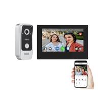 AYJYZHIAG Visiophone Intelligent Filaire avec écran de 7 Pouces, système d'interphone vidéo sans Fil FHD 1080P, Double Verrouillage, Sonnette