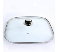 AYKANING Couvercle Casserole,Couvercle Poele 16-32cm Cookware Reinforced Square Glass Lid Tempered Wok Lid Glass Round Chef Pan Lid with Knob Premium Quality Pan Cover (Color : 20CM)