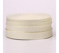 AYKANING Ruban De Sangle,Sangle Couture 50 mètres/Rouleau de 10mm / 15mm / 20mm / 25mm Coton en Coton argenté argenté/Or Fil Beige Beige Ruban de Couse à Coudre(Silver 15mm)