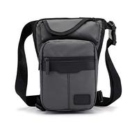 AYKANING Sacoche Moto Jambe,Moto Drop Leg Bag Sac de Jambe en Nylon for Hommes, Pantalon de Cyclisme décontracté, épaule croisée, Cuisse, Ceinture de Hanche, Sac de Taille(Gray)