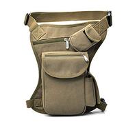 AYKANING Sacoche Moto Jambe,Moto Drop Leg Bag Sac de Jambe en Toile for Hommes, Sac de Taille Basse, Ceinture for Hommes, vélo et Moto, Ceinture d'argent, Fanny, Travail d'emballage(Khaki)