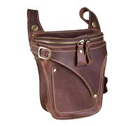AYKANING Sacoche Moto Jambe,Moto Drop Leg Bag Sac de Moto en Cuir for Hommes, Sac de Ceinture véritable, Sac de Taille rétro Haut for Hommes, Sac d'emballage de Hanche