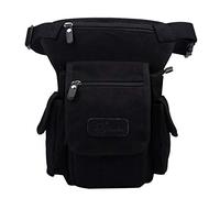 AYKANING Sacoche Moto Jambe,Moto Drop Leg Bag Sac de Taille en Toile for Hommes, Sac de Jambe, Sac à bandoulière, bandoulière, Cuisse, Hanche, Berceau, Moto, équitation(Black)