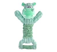 AYKHDS Jouet de dentition pour chiot, jouet à mâcher pour chien hippopotame avec poignée à tirer, jouets pour chiens agressifs, jouet interactif pour chien, jouet en peluche, jouet de dentition à