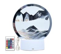 AYKHDS Lumière créative colorée, recharge USB 3D, peinture de paysage de sable avec 7 couleurs et télécommande, cadeau de sable mouvant, décoration d'ambiance d'intérieur, petite veilleuse (noir)