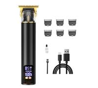 AYKHDS Tondeuse à cheveux électrique rechargeable sans fil pour homme, ensemble de toilettage à domicile avec écran LED, kit de coupe de cheveux professionnel haute performance (noir)