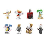 AYKLFNW 8 PCS Italian Brainrot Construction Blocs Figurines à Assembler Figurine Collectionner Tung Tung Tung Sahur Jouets de Construction Tralalero Tralala Objet déco Original B