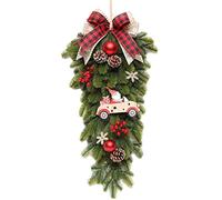 AYKNINGD Guirlande Noel Guirlande de Noël Rouge Pine Baie Arbre Couronne Montage Mural for la fête Vacances Home Garden Ferme Jardin(Wall Hanging)